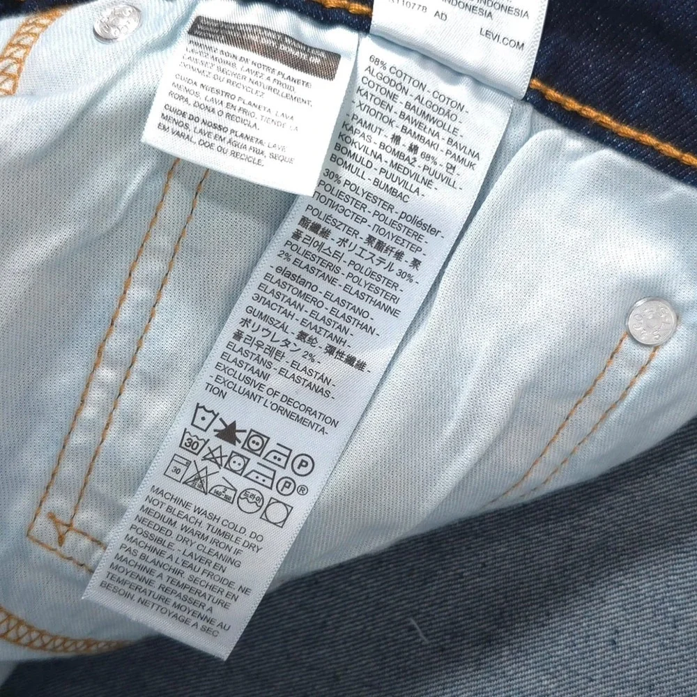 LEVIS 514 Mens New Jeans Straight 36X31 Dark Wash Stretch 00514-3181